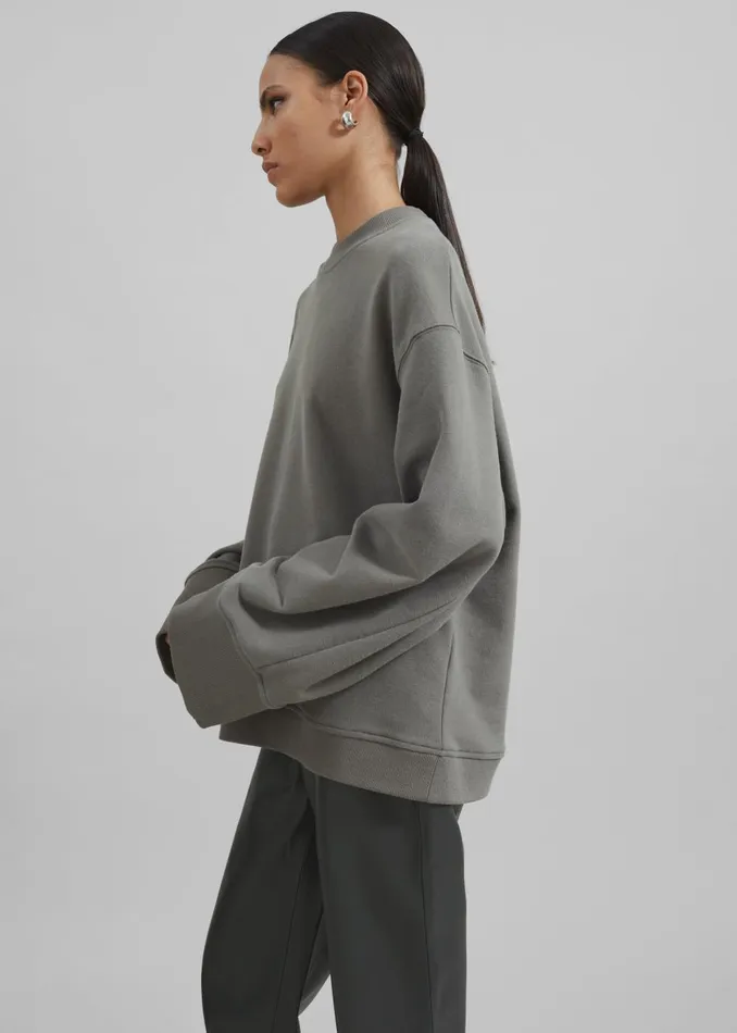 Women Talia Sweatshirt 8211 Light Khaki The Frankie Shop Tops