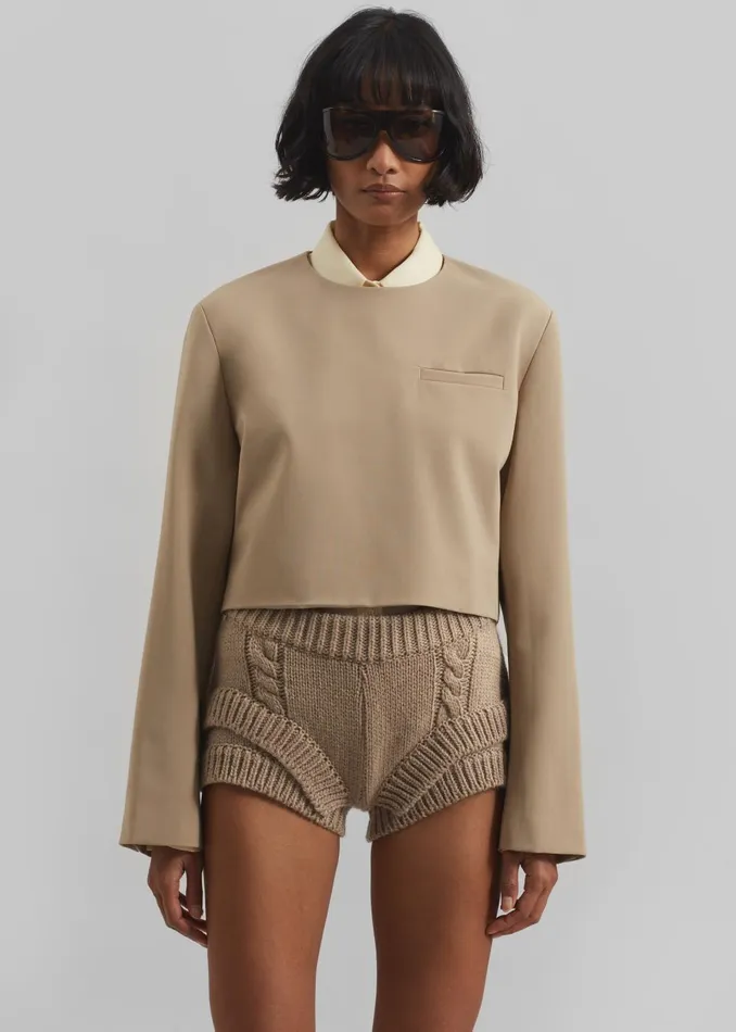 Women Tamsin Top 8211 Beige The Frankie Shop Tops