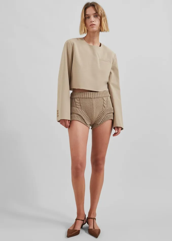Women Tamsin Top 8211 Beige The Frankie Shop Tops