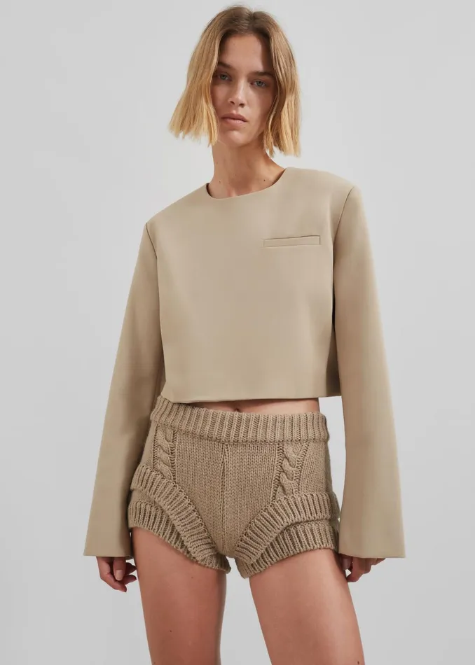Women Tamsin Top 8211 Beige The Frankie Shop Tops