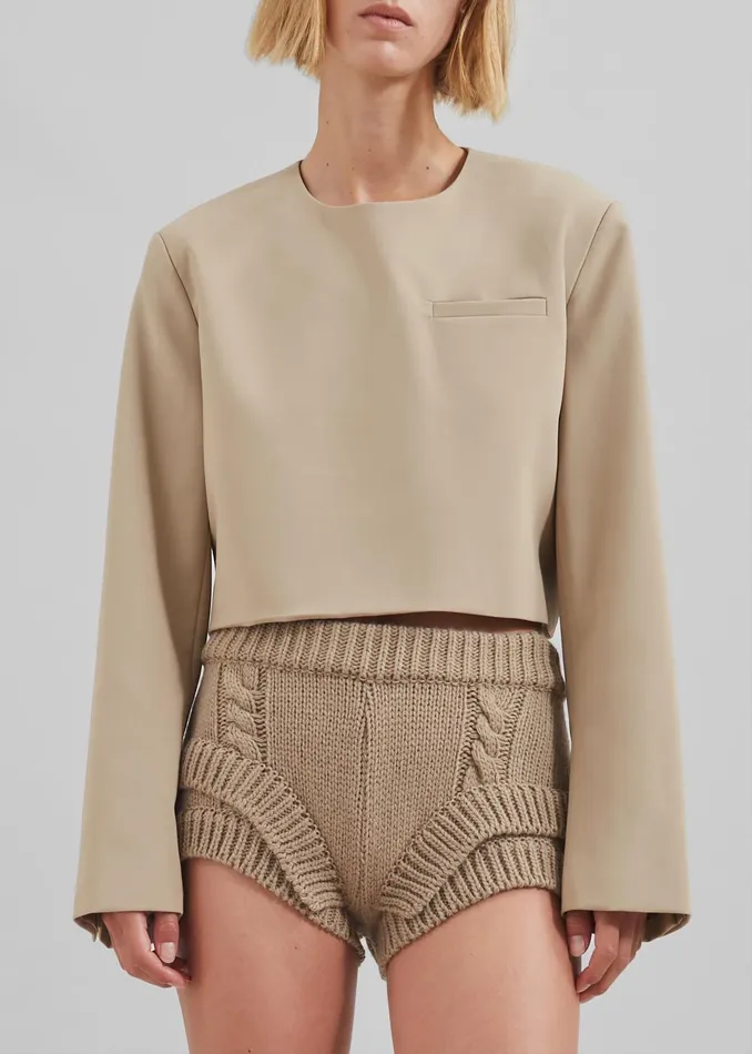 Women Tamsin Top 8211 Beige The Frankie Shop Tops
