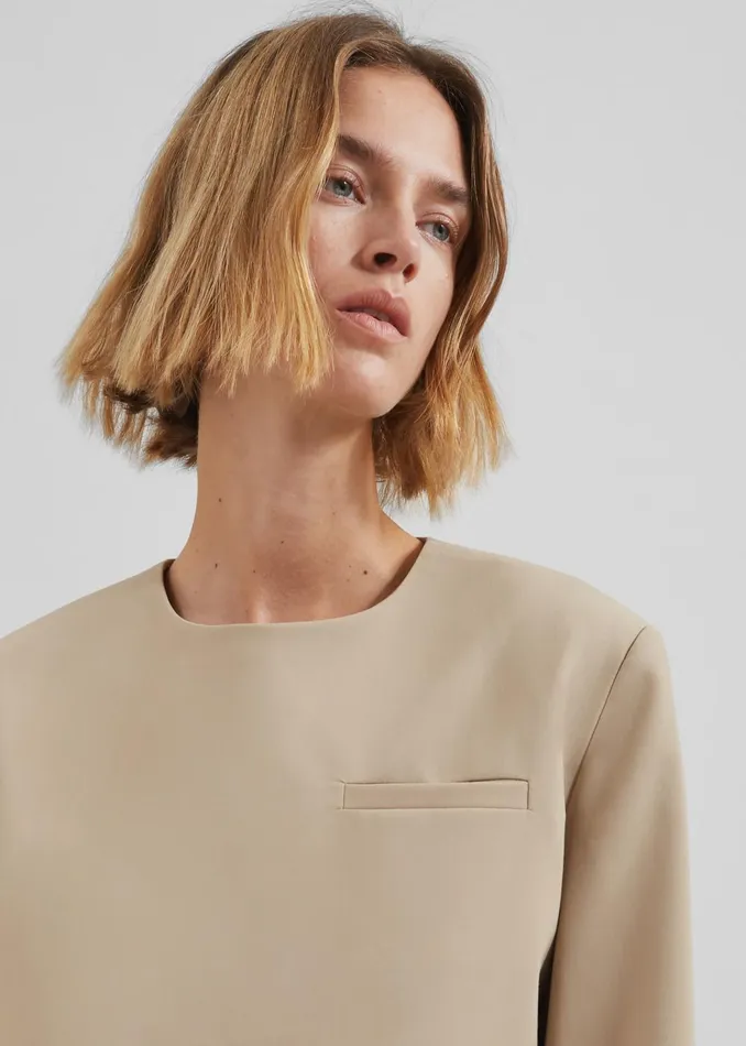 Women Tamsin Top 8211 Beige The Frankie Shop Tops