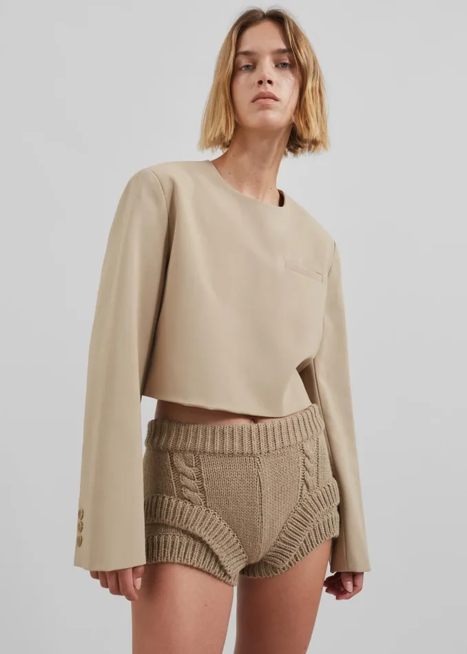 Women Tamsin Top 8211 Beige The Frankie Shop Tops