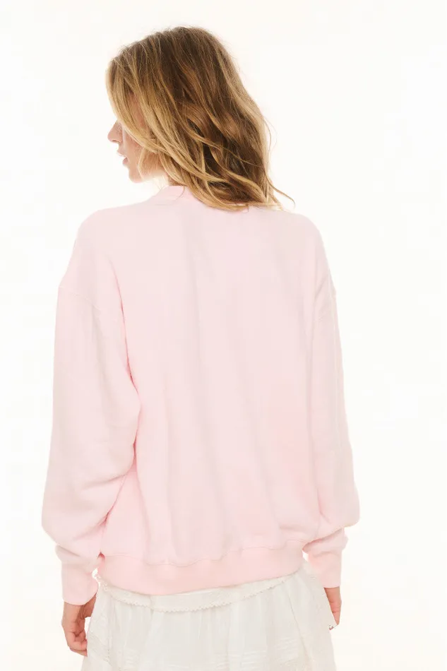 Women Tees and Fleece LoveShackFancy Palo Americana Fleece Pullover Wistful Pink Women Tees and Fleece LoveShackFancy Palo Americana Fleece Pullover Wistful Pink
