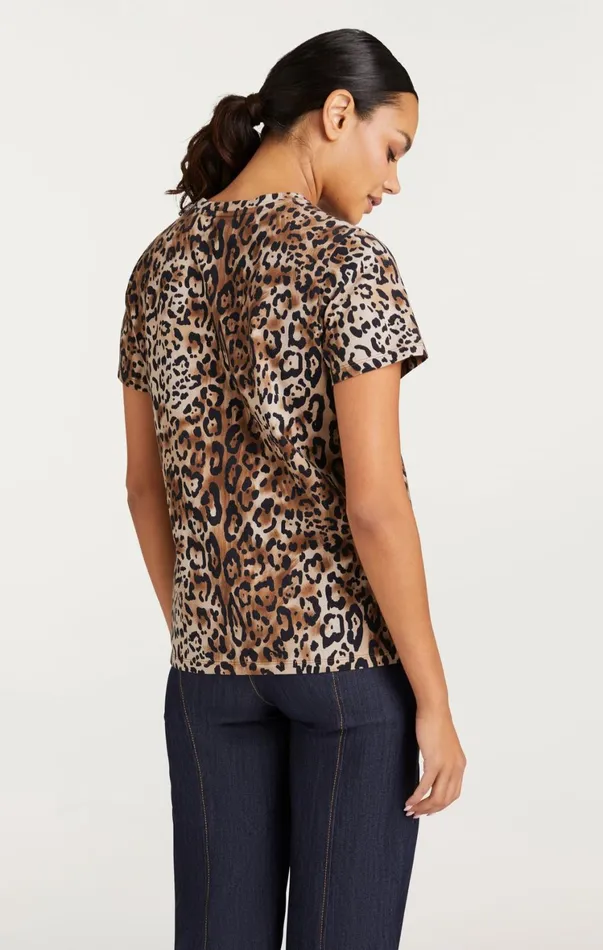 Women Tees and Pullovers Cinq Sept Leopard Paris Ny Tee Blacksahara