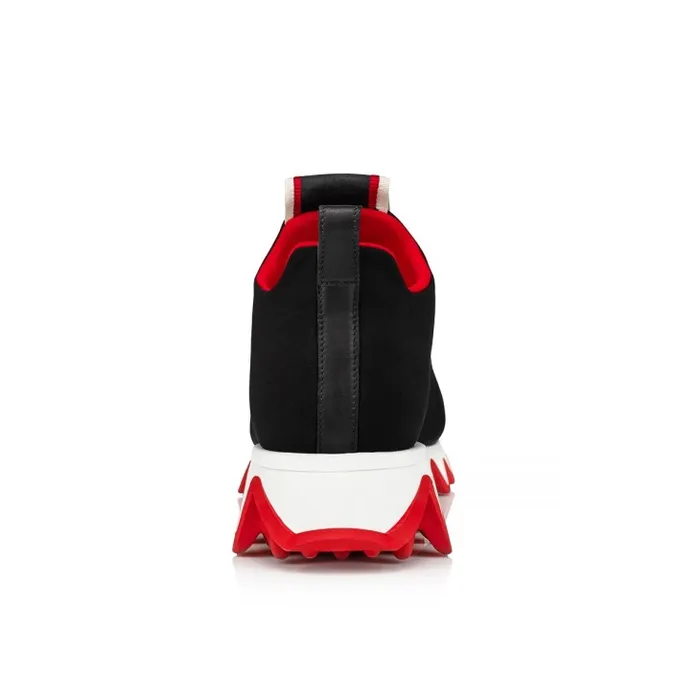Women Tiketa Run Sneakers 8211 Neoprene And Calf Leather 8211 Black Christian Louboutin Sneakers