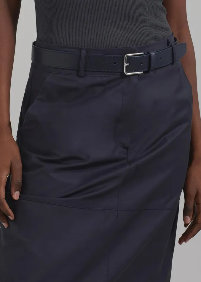 Women Toni Leather Belt 8211 Dark Navy The Frankie Shop
