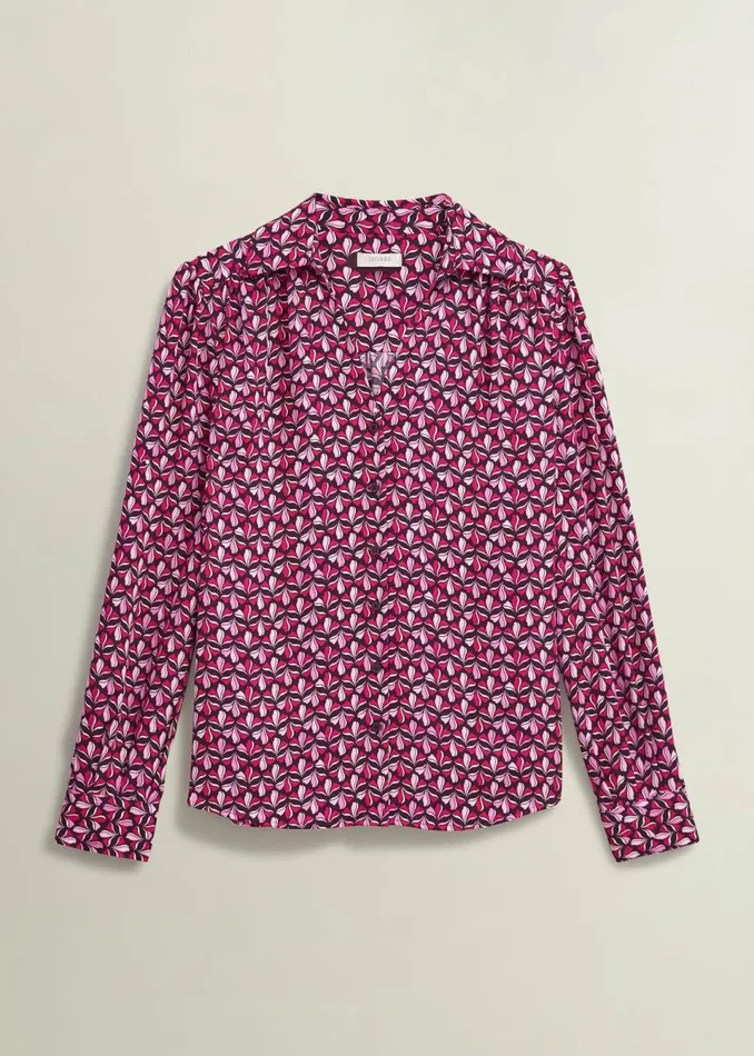 Women Tops Hobbs Abigail Blouse Pink Multi