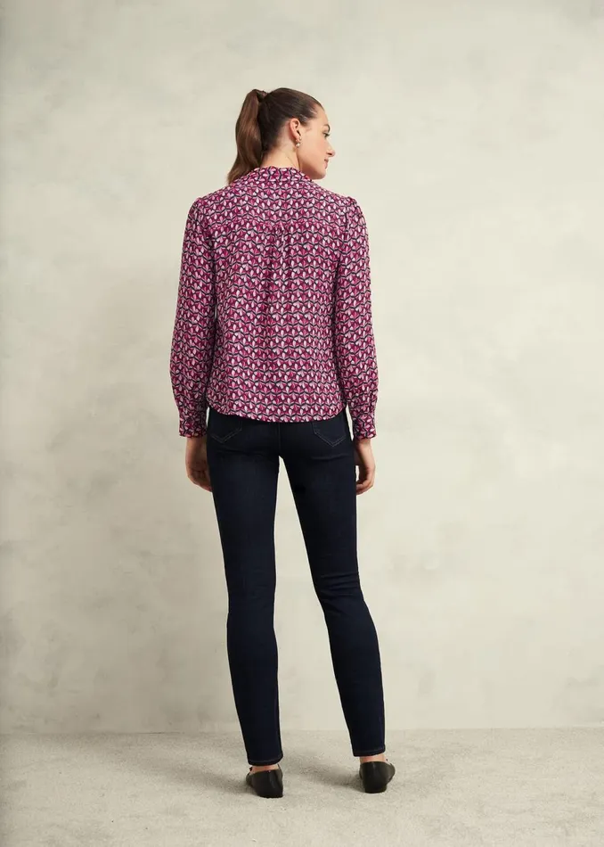 Women Tops Hobbs Abigail Blouse Pink Multi