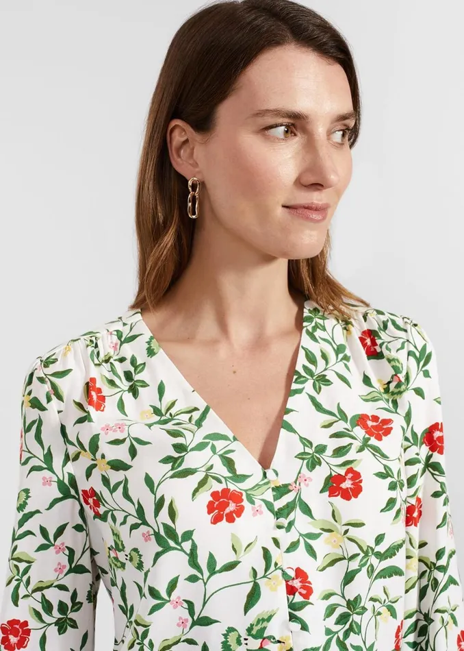 Women Tops Hobbs Florence Blouse Ivory Multi