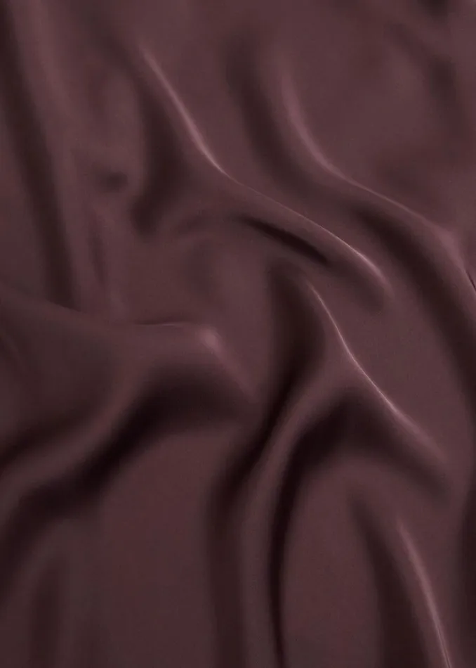 Women Tops Hobbs Lulworth Satin Blouse Cocoa Brown