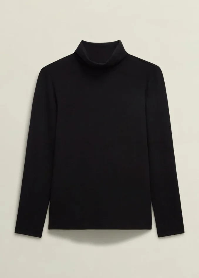 Women Tops Hobbs Mischa Roll Neck Top Hobbs Black