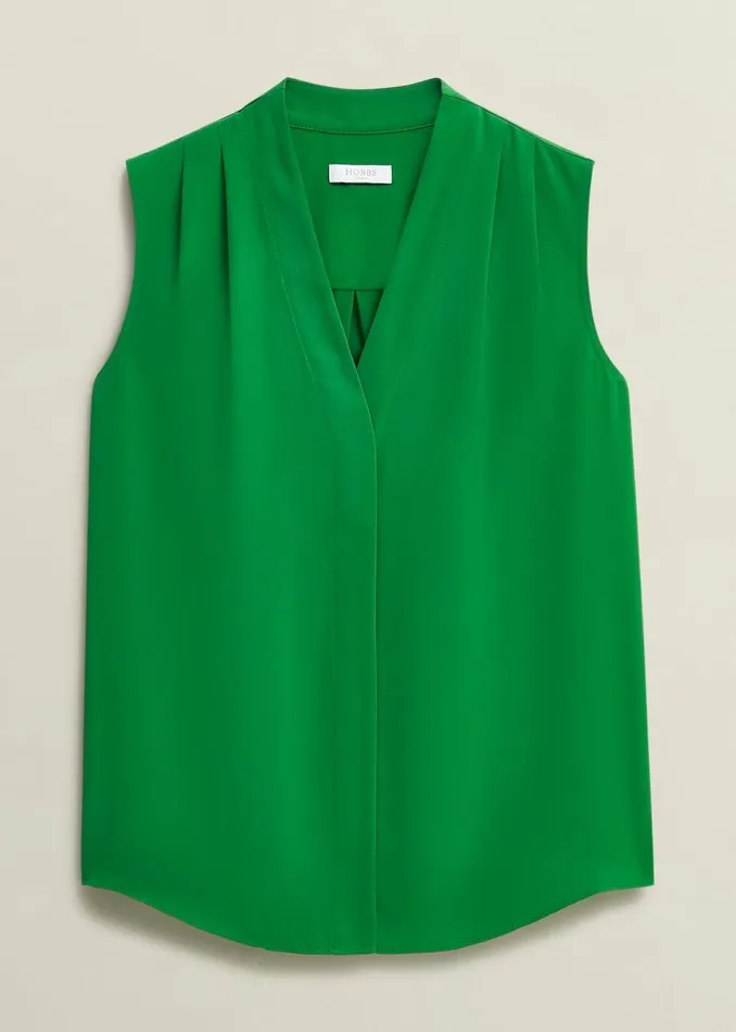 Women Tops Hobbs Poppy Blouse Lush Green
