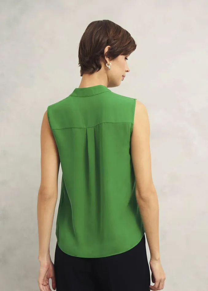 Women Tops Hobbs Poppy Blouse Lush Green