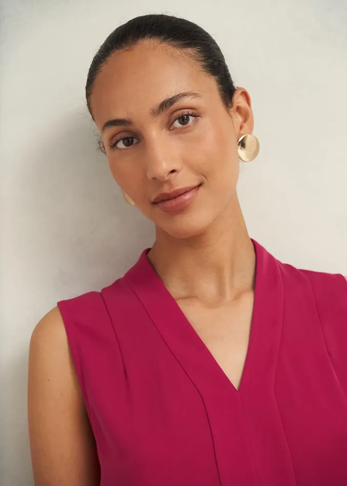 Women Tops Hobbs Shelley Blouse Cranberry Pink