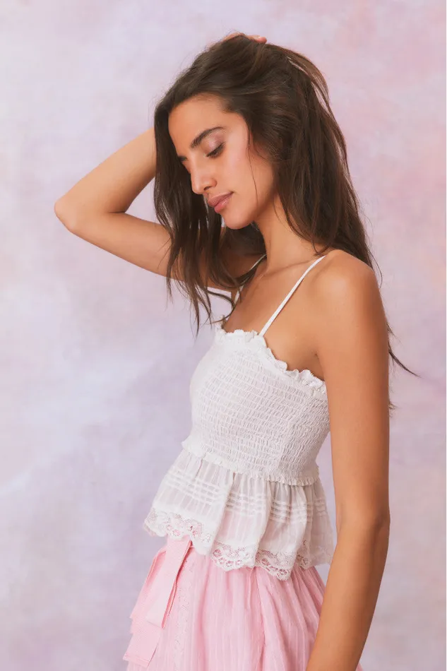 Women Tops LoveShackFancy Marzenia Top True White