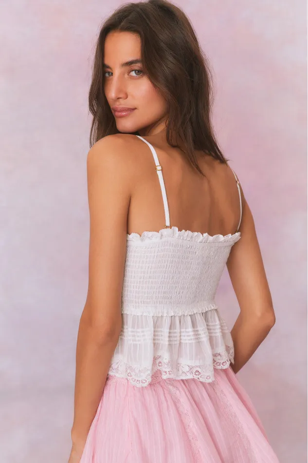Women Tops LoveShackFancy Marzenia Top True White