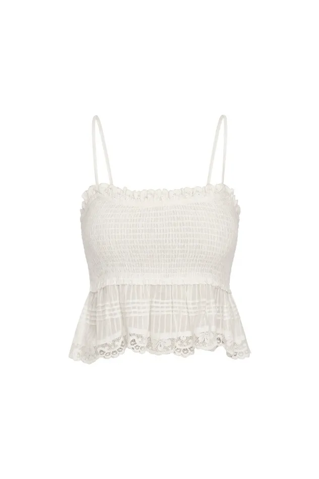 Women Tops LoveShackFancy Marzenia Top True White