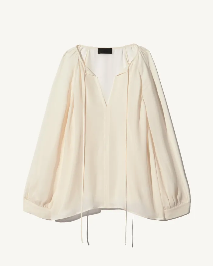 Women Tops Nili Lotan ACADIA SILK BLOUSE Ivory