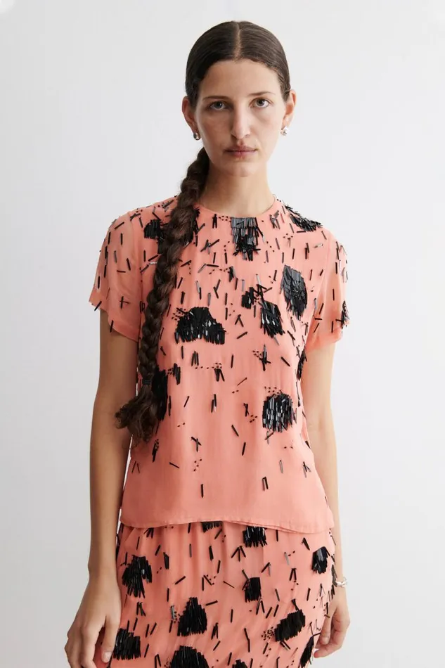 Women Tops Rachel Comey Tie Rite Top Coralblack Women Tops Rachel Comey Tie Rite Top Coralblack