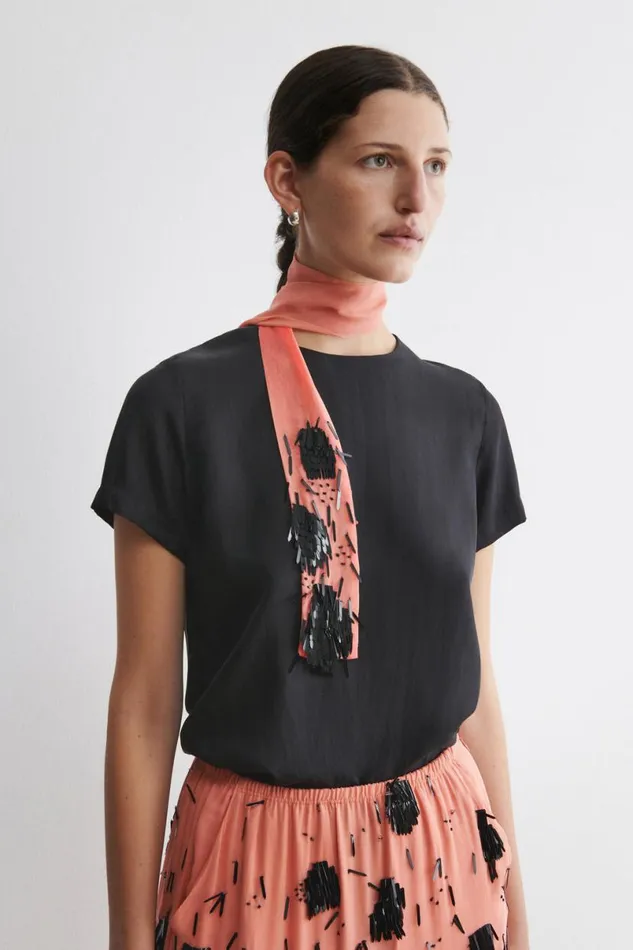 Women Tops Rachel Comey Tie Rite Top Coralblack Women Tops Rachel Comey Tie Rite Top Coralblack