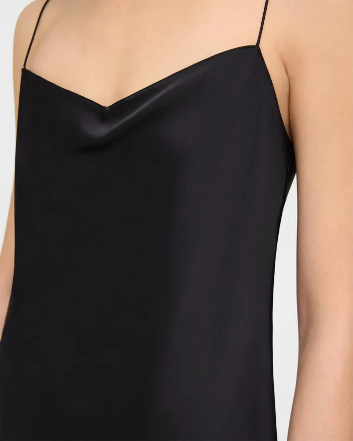 Women Tops Theory Draped Camisole In Satin Black