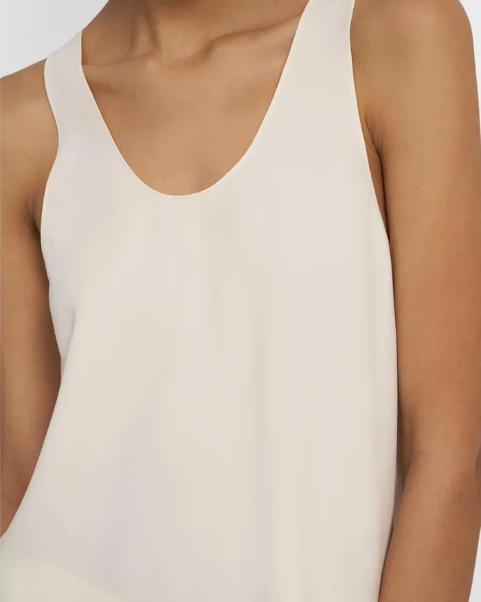 Women Tops Theory ScoopNeck Tank In Eco Rosina Crepe Cream Yellow