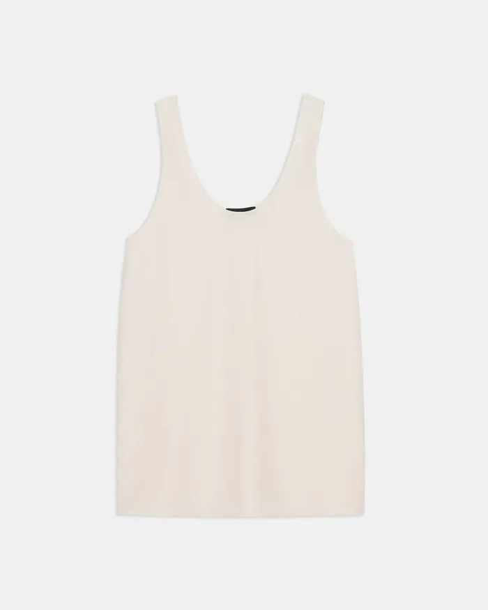 Women Tops Theory ScoopNeck Tank In Eco Rosina Crepe Cream Yellow
