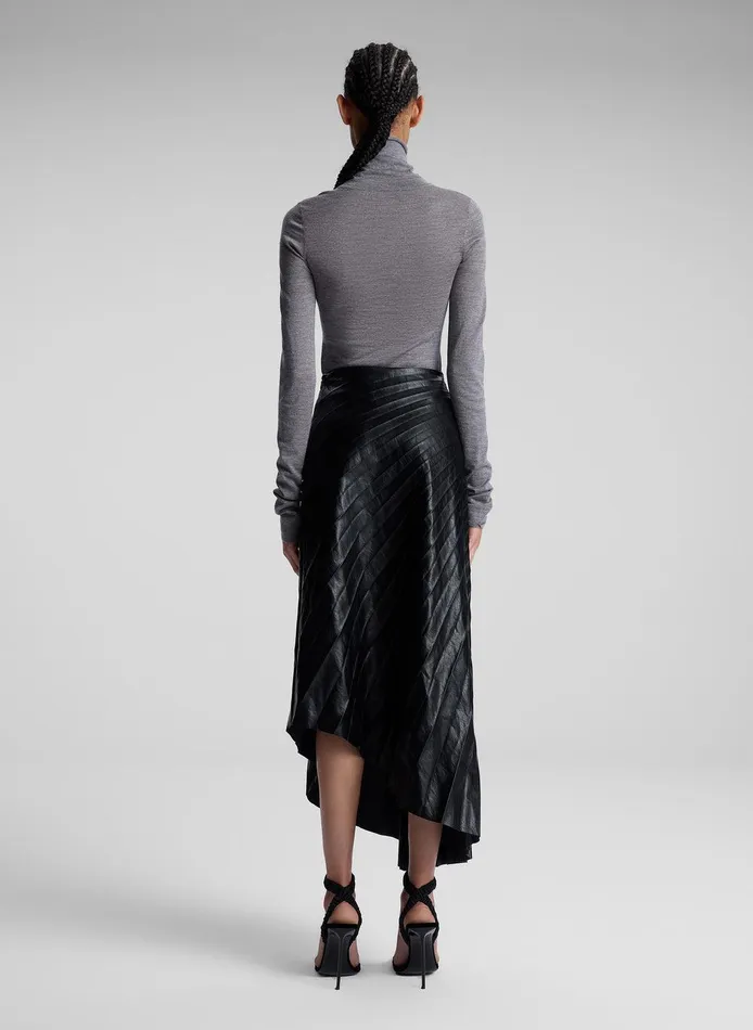 Women Tracy Textured Vegan Leather Skirt Black ALC Bottoms