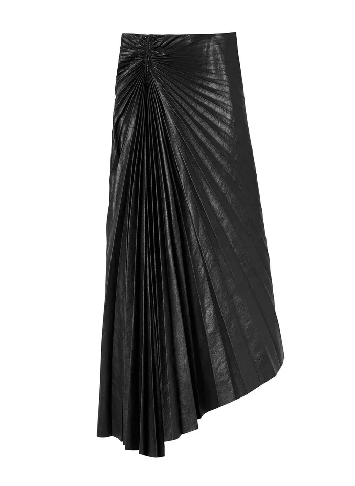 Women Tracy Textured Vegan Leather Skirt Black ALC Bottoms