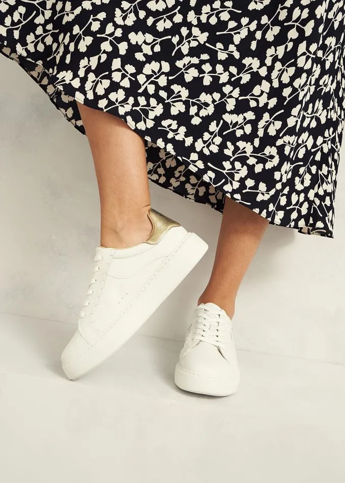 Women Trainers Hobbs Dannie Leather Trainers White
