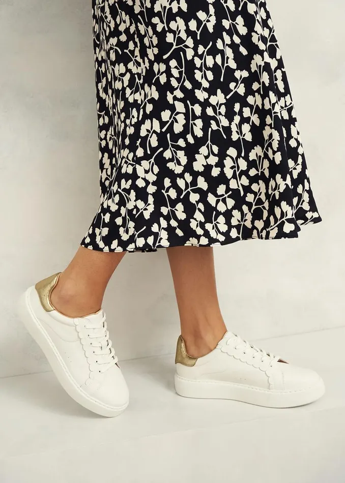 Women Trainers Hobbs Dannie Leather Trainers White