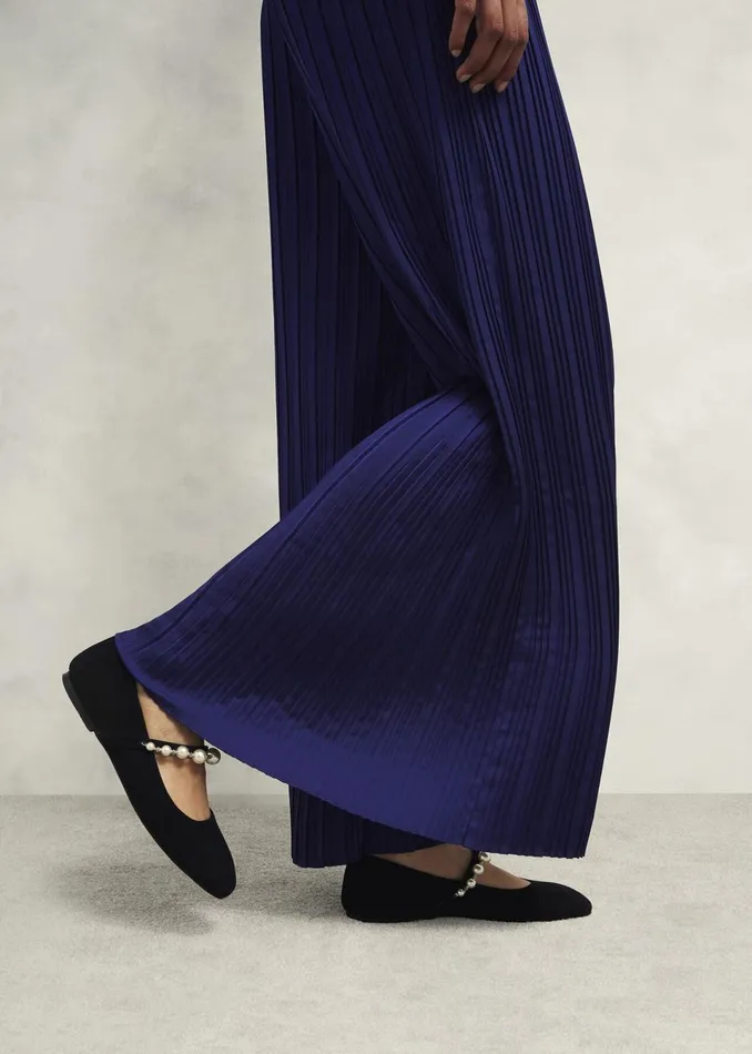 Women Trousers Hobbs Orla Pleated Trousers Rich Blue