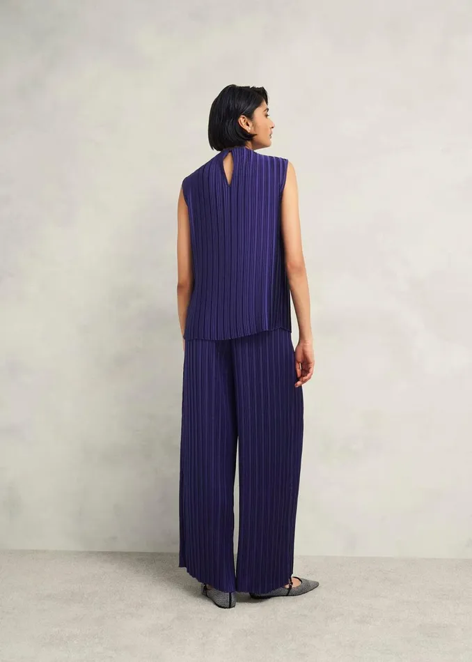 Women Trousers Hobbs Orla Pleated Trousers Rich Blue
