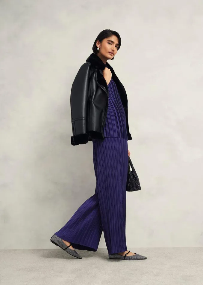 Women Trousers Hobbs Orla Pleated Trousers Rich Blue