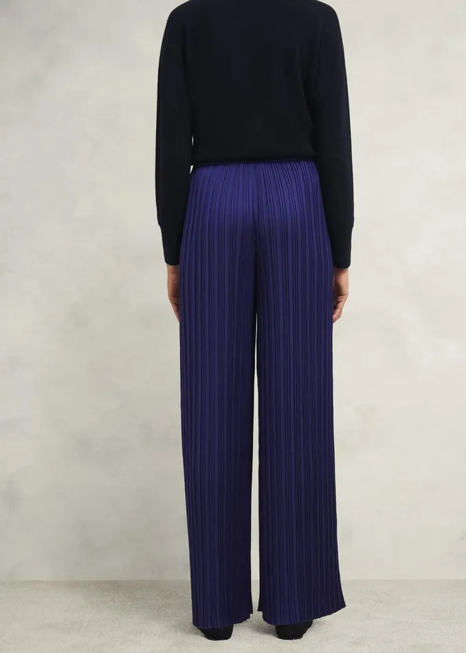 Women Trousers Hobbs Orla Pleated Trousers Rich Blue