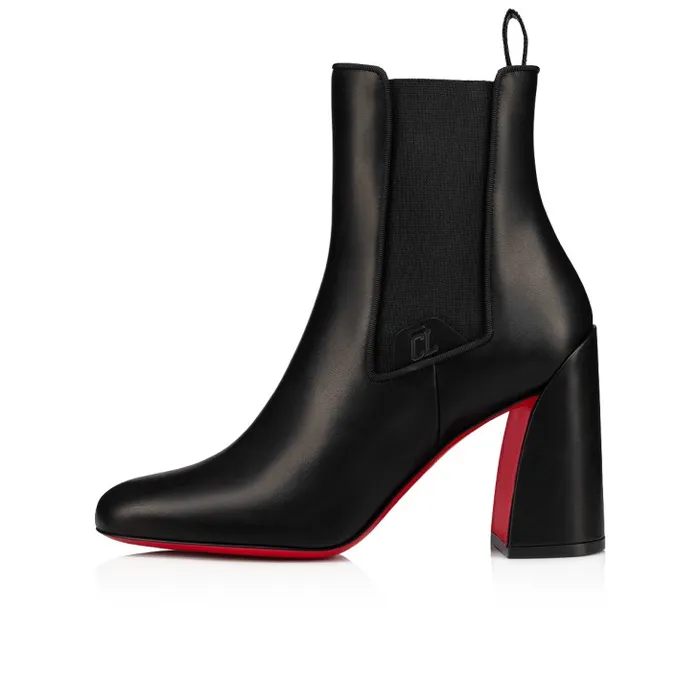 Women Turelastic 85 Mm Low Boots 8211 Calf Leather 8211 Black Christian Louboutin Boots