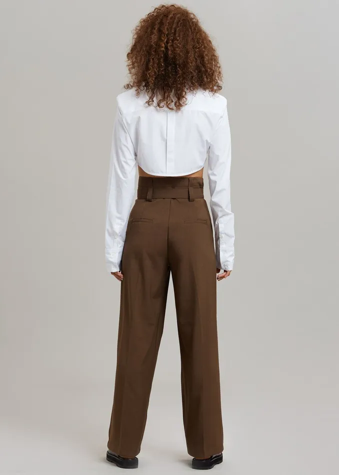 Women Uma Cropped Shirt 8211 White The Frankie Shop Tops