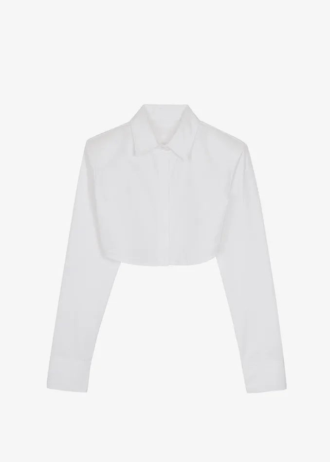 Women Uma Cropped Shirt 8211 White The Frankie Shop Tops