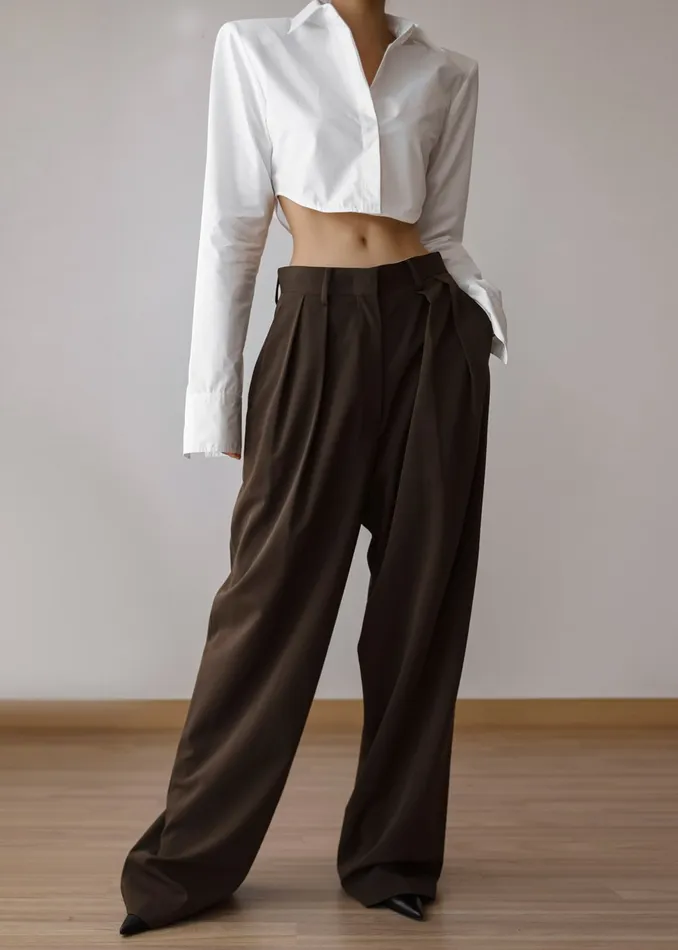 Women Uma Cropped Shirt 8211 White The Frankie Shop Tops