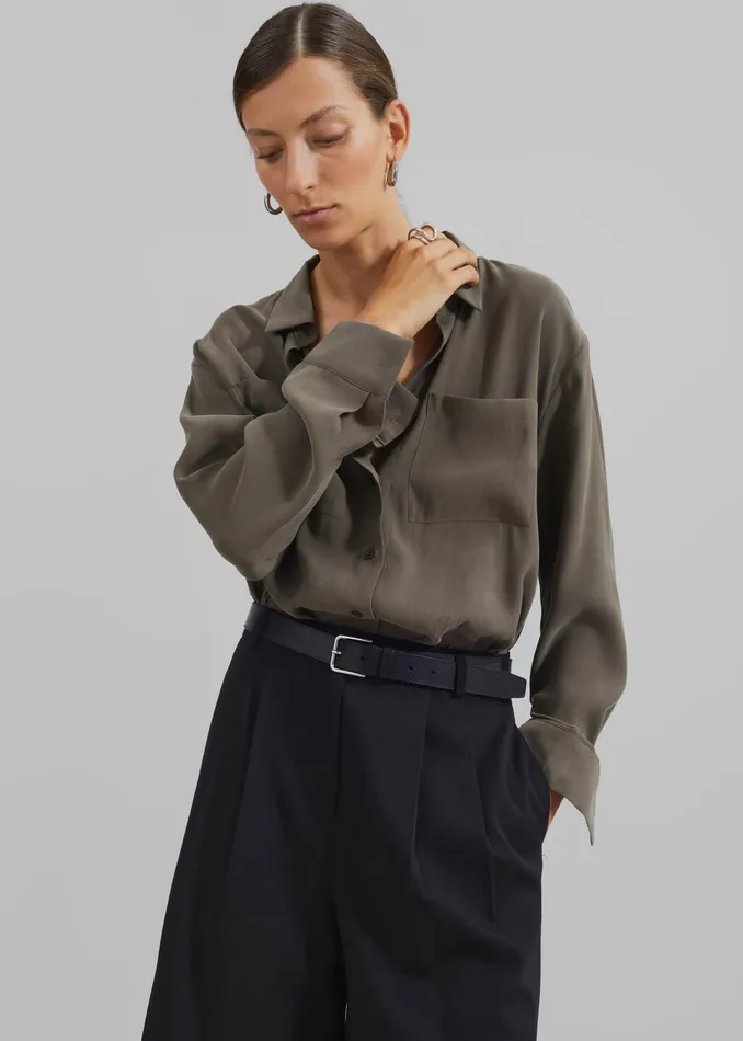 Women Valmiera Blouse 8211 Khaki The Frankie Shop Tops