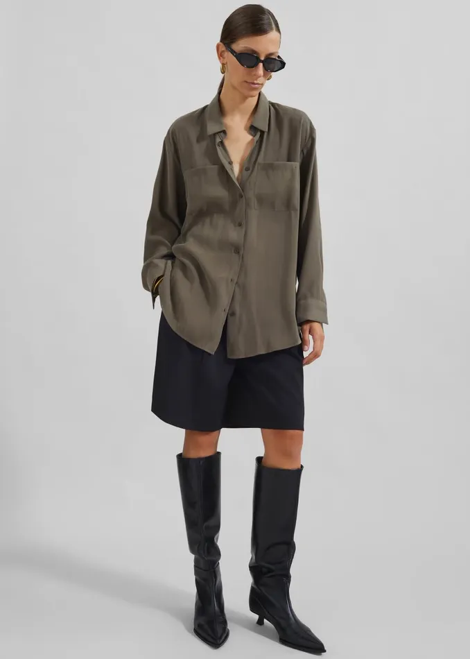 Women Valmiera Blouse 8211 Khaki The Frankie Shop Tops