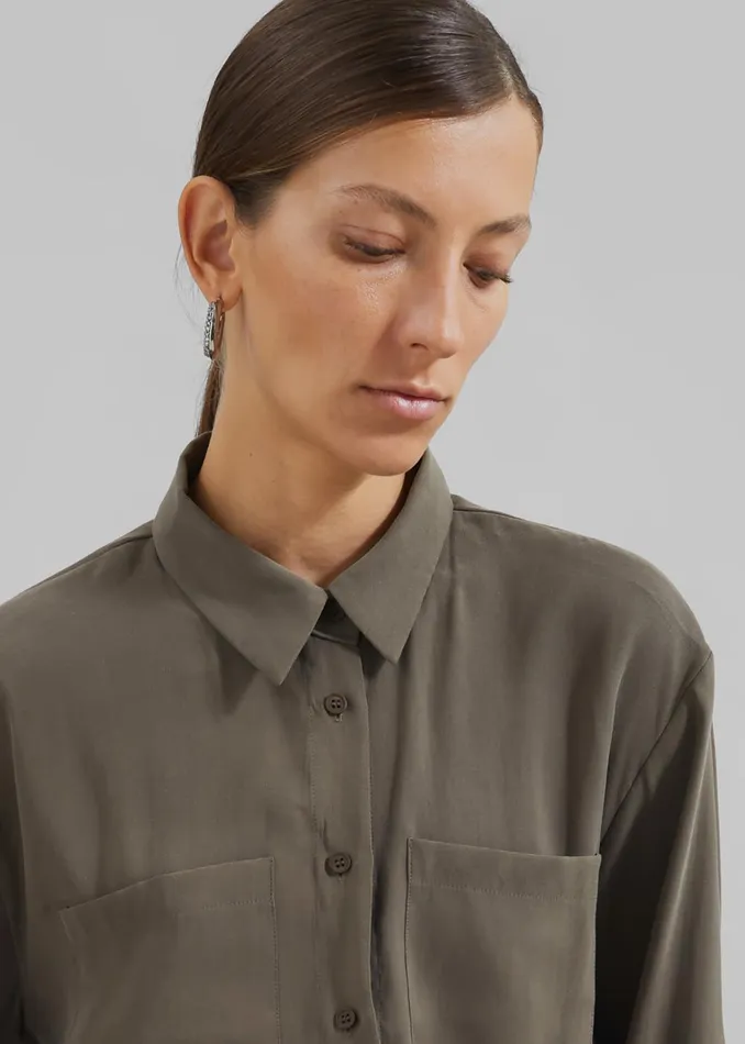 Women Valmiera Blouse 8211 Khaki The Frankie Shop Tops