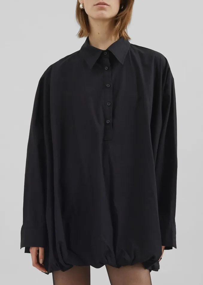 Women Venida Bubble Hem Shirt Dress 8211 Black The Frankie Shop Dresses