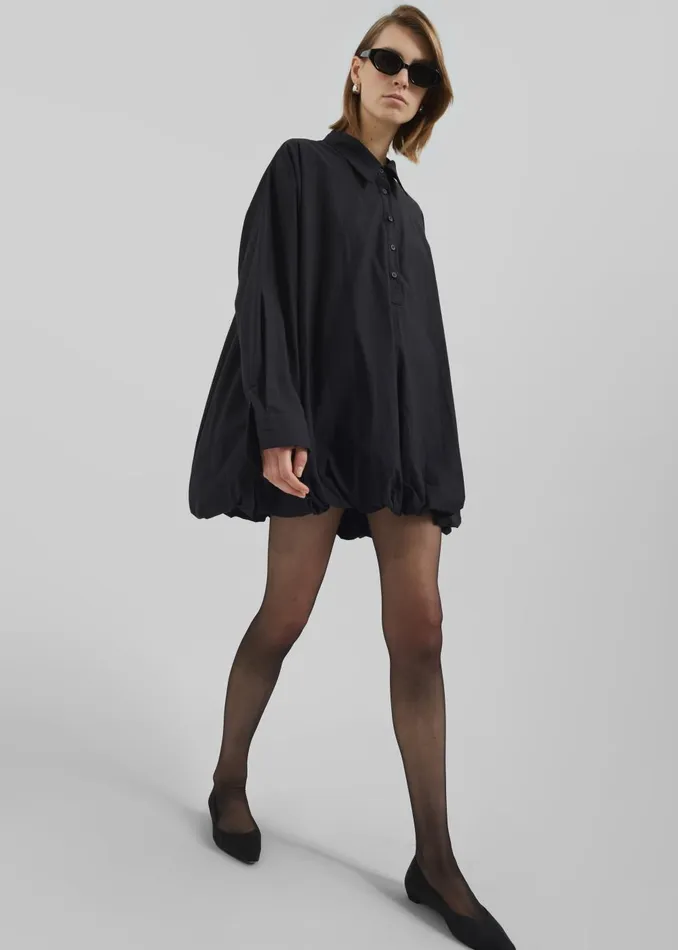 Women Venida Bubble Hem Shirt Dress 8211 Black The Frankie Shop Dresses