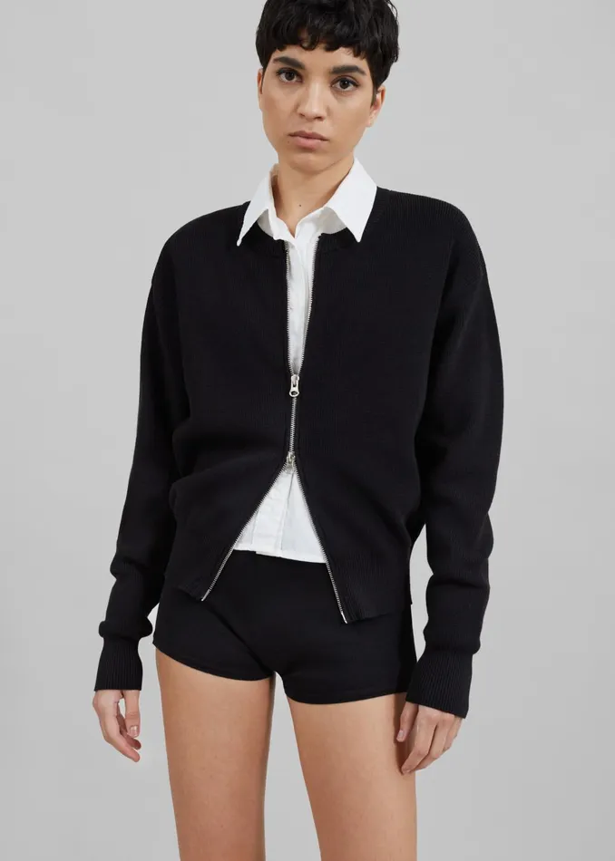 Women Veronica Mini Knit Shorts 8211 Black The Frankie Shop Bottoms