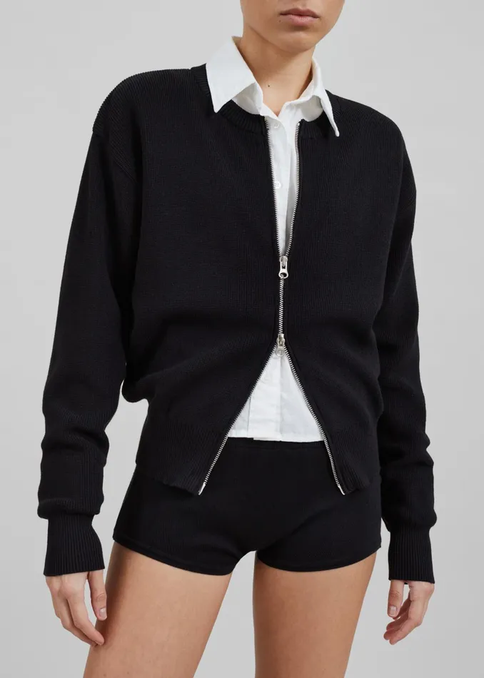 Women Veronica Mini Knit Shorts 8211 Black The Frankie Shop Bottoms
