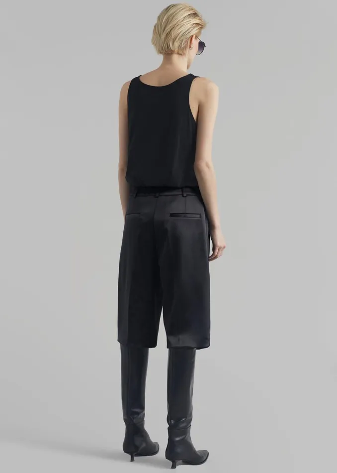 Women Vienna Satin Bermuda Shorts 8211 Black The Frankie Shop Bottoms
