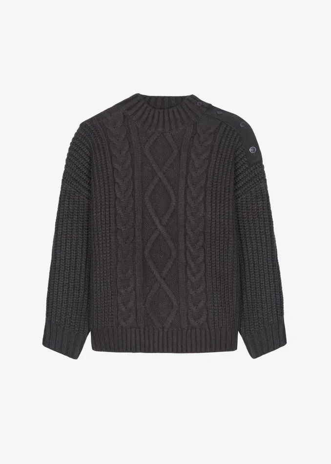 Women Wallonia Braided Sweater 8211 Charcoal The Frankie Shop Knitwear