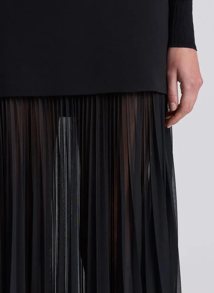Women Willa Pleated Maxi Skirt Black ALC Bottoms
